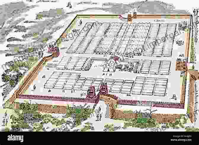 A Detailed Plan Of A Roman Military Camp Illustrated In De Re Militari. De Re Militari (Concerning Military Affairs) Illustrated With Pictures And Plans