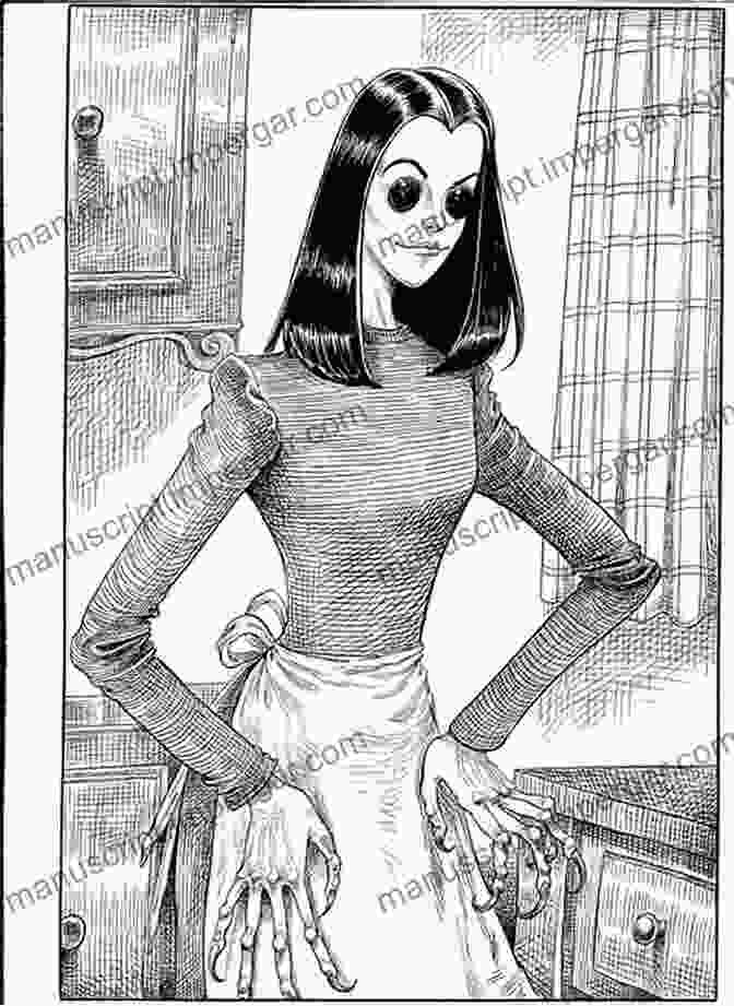 An Illustration Of Coraline Standing Defiantly Before A Locked Door In The Sinister Other House The Neil Gaiman Reader: Selected Fiction