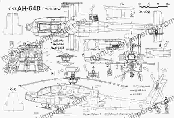 Technical Drawing Of The Apache AH 64 Apache AH 64 Boeing (McDonnell Douglas) 1976 2005 (New Vanguard 111)