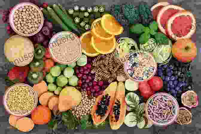 Vibrant Spread Of Colorful Fruits, Vegetables, And Whole Grains, Symbolizing The Transformative Power Of Mindful Eating Diet For A New America 25th Anniversary Edition: How Your Food Choices Affect Your Health Your Happiness And The Future Of Life On Earth